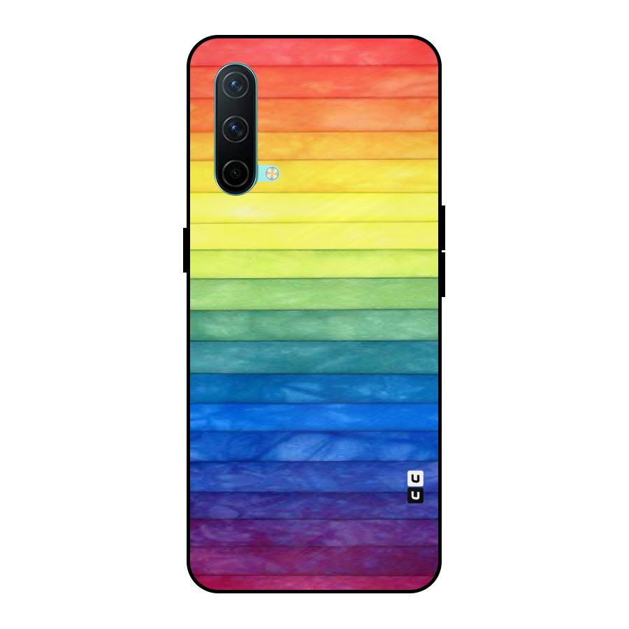 Rainbow Colors Stripes Metal Back Case for OnePlus Nord CE 5G