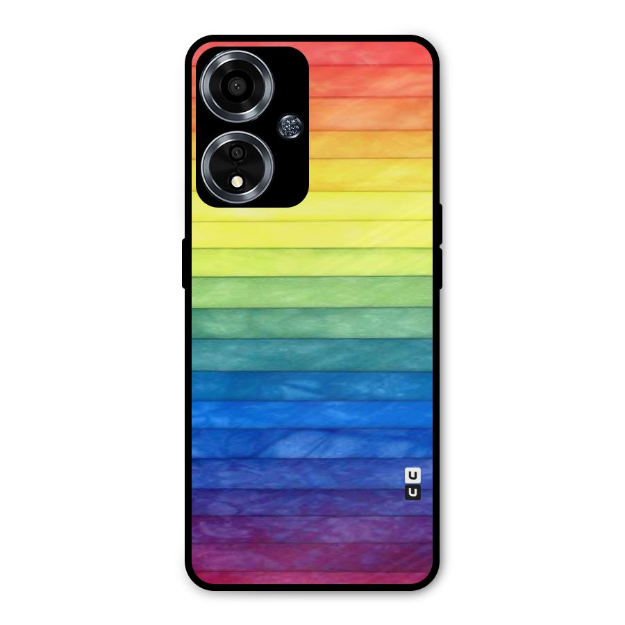 Rainbow Colors Stripes Metal Back Case for Oppo A59