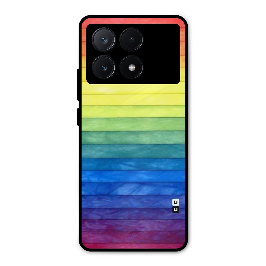 Rainbow Colors Stripes Metal Back Case for Poco X6 Pro