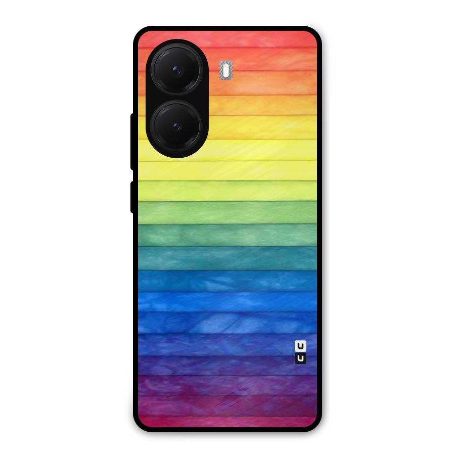 Rainbow Colors Stripes Metal Back Case for Poco X7 Pro