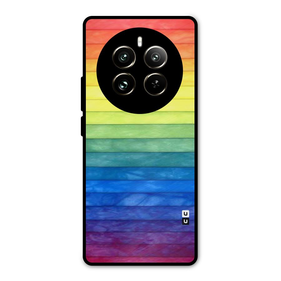 Rainbow Colors Stripes Metal Back Case for Realme 12 Pro