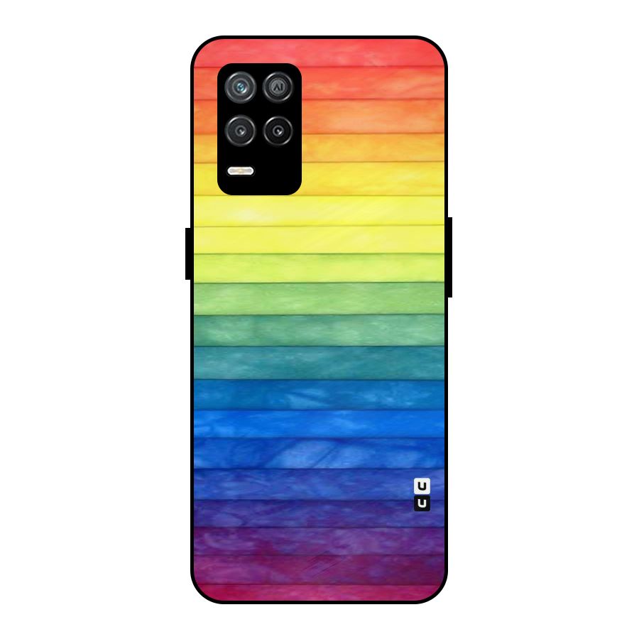 Rainbow Colors Stripes Metal Back Case for Realme 9 5G