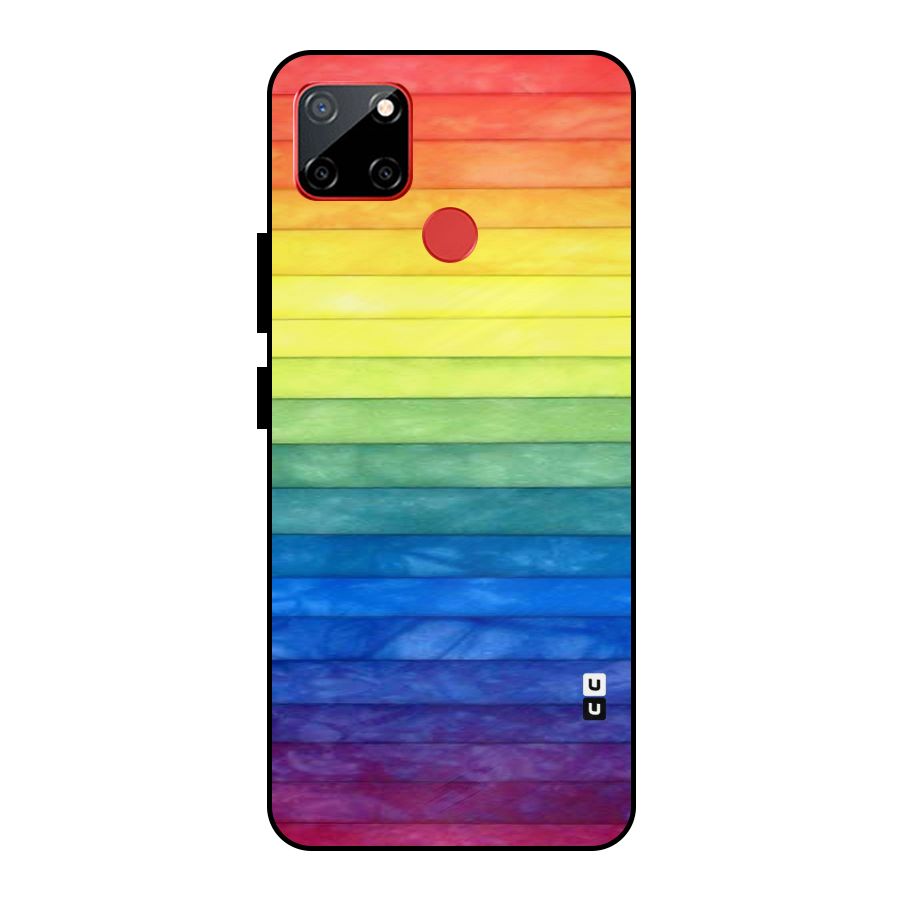 Rainbow Colors Stripes Metal Back Case for Realme C12