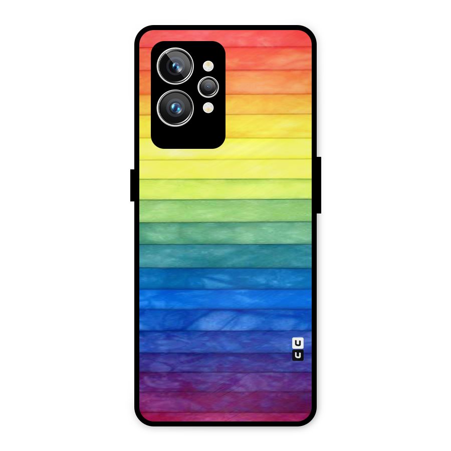 Rainbow Colors Stripes Metal Back Case for Realme GT2 Pro