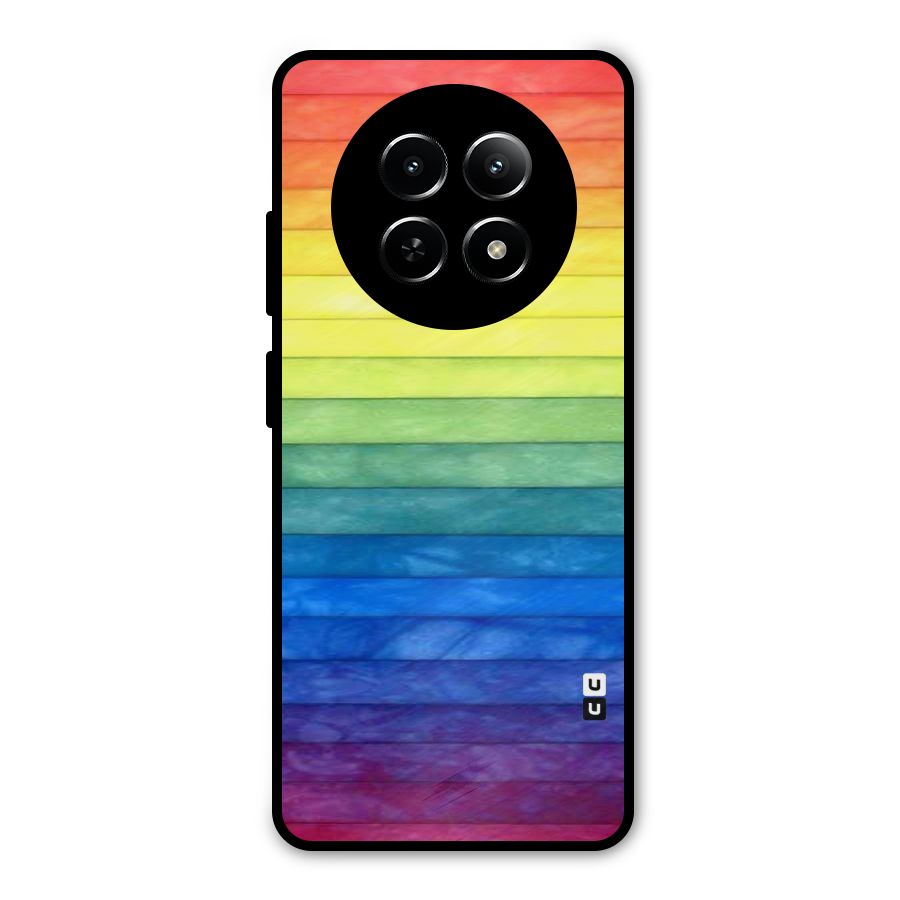 Rainbow Colors Stripes Metal Back Case for Realme Narzo 70x 5G