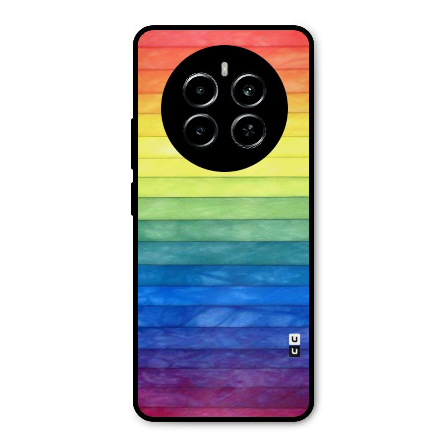 Rainbow Colors Stripes Metal Back Case for Realme P1