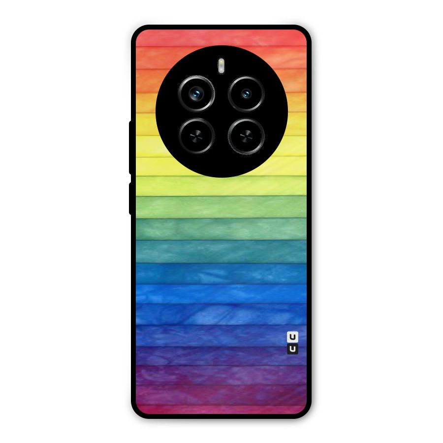 Rainbow Colors Stripes Metal Back Case for Realme P1 Pro