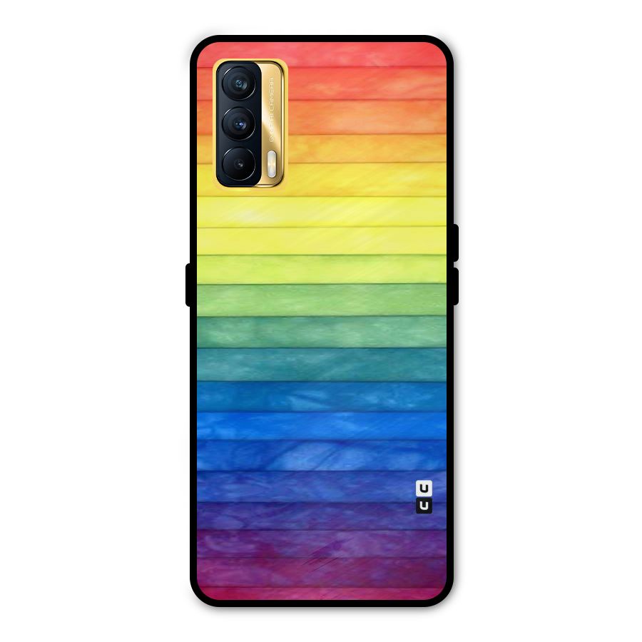 Rainbow Colors Stripes Metal Back Case for Realme X7