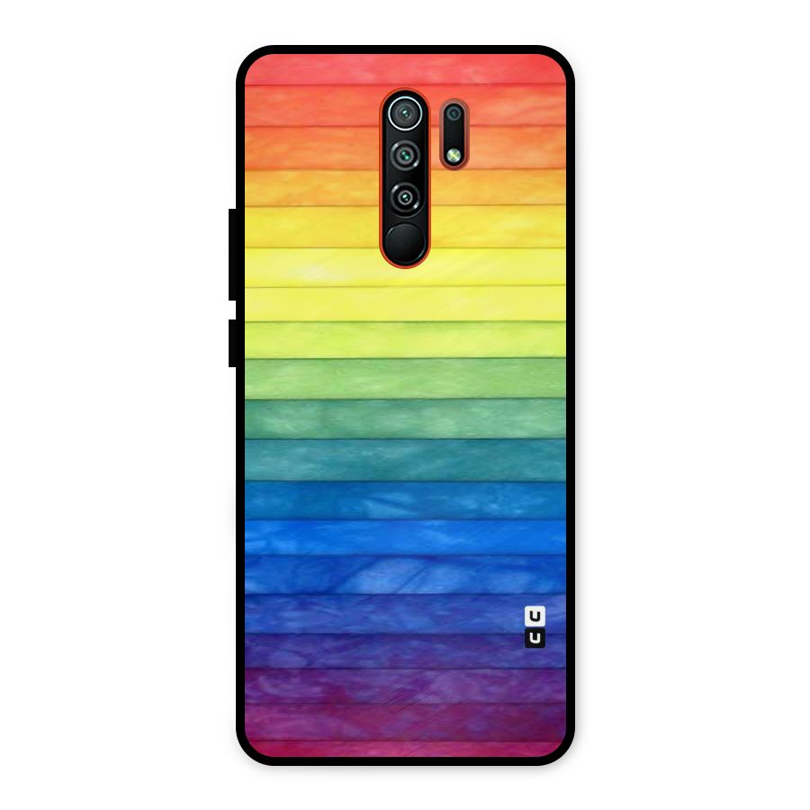 Rainbow Colors Stripes Metal Back Case for Redmi 9 Prime