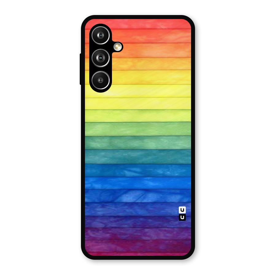 Rainbow Colors Stripes Metal Back Case for Samsung Galaxy M54
