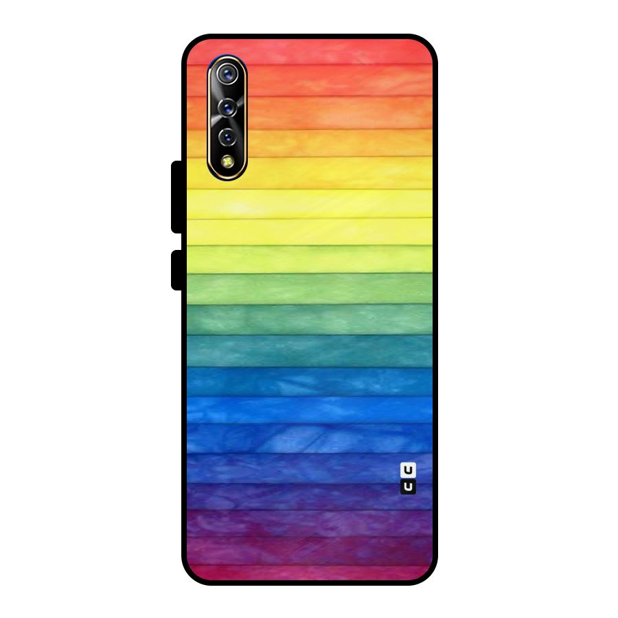 Rainbow Colors Stripes Metal Back Case for Vivo S1