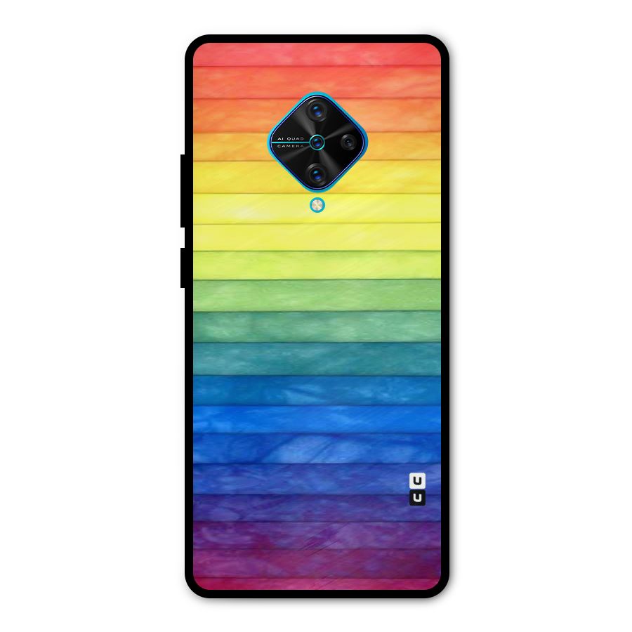 Rainbow Colors Stripes Metal Back Case for Vivo S1 Pro