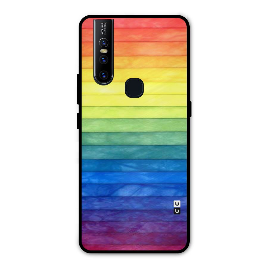 Rainbow Colors Stripes Metal Back Case for Vivo V15