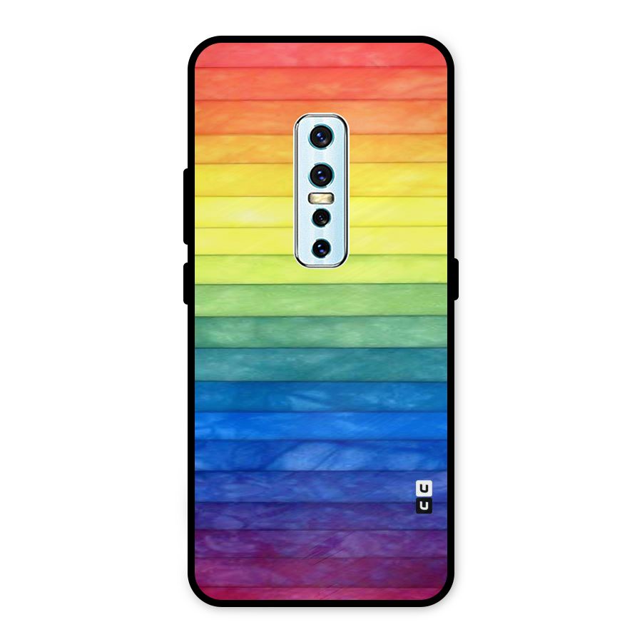 Rainbow Colors Stripes Metal Back Case for Vivo V17 Pro