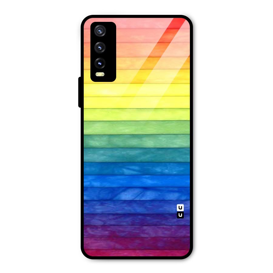Rainbow Colors Stripes Metal Back Case for Vivo Y20
