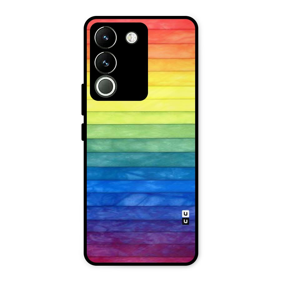 Rainbow Colors Stripes Metal Back Case for Vivo Y200