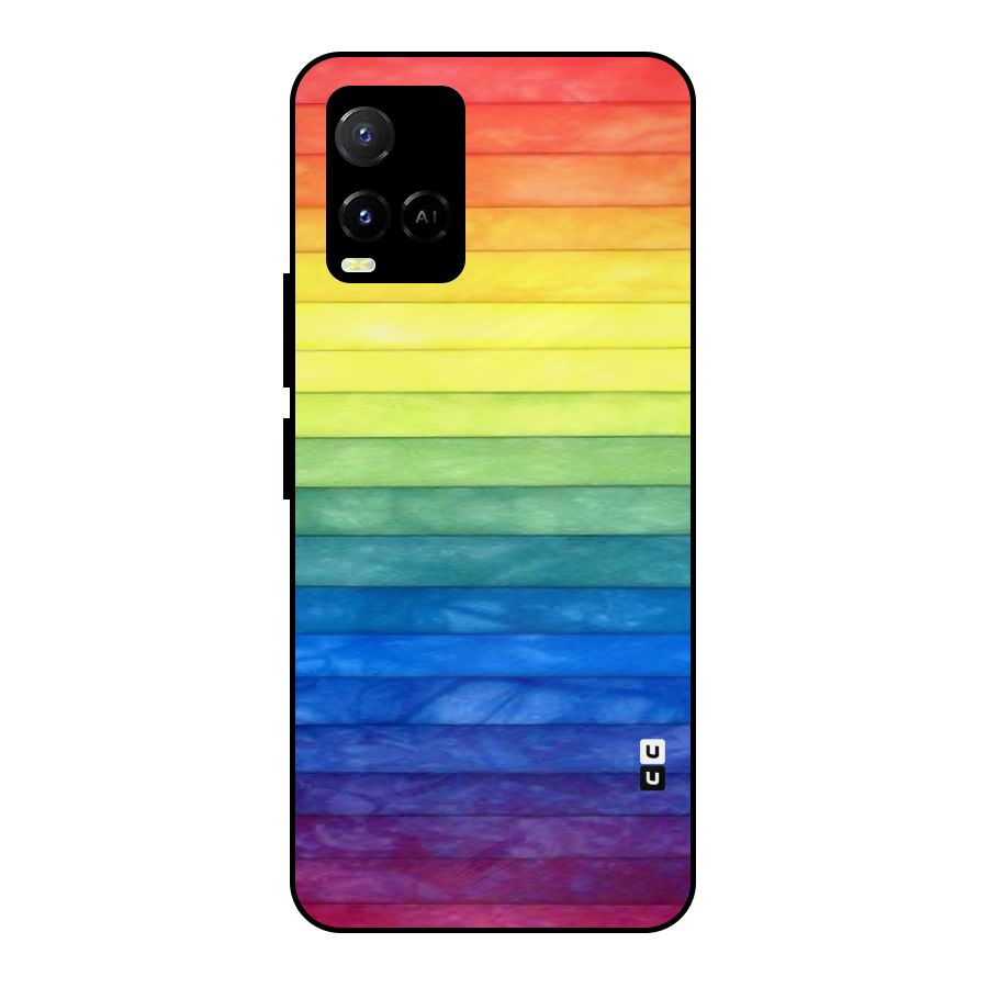 Rainbow Colors Stripes Metal Back Case for Vivo Y21
