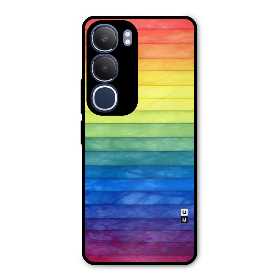 Rainbow Colors Stripes Metal Back Case for Vivo Y29