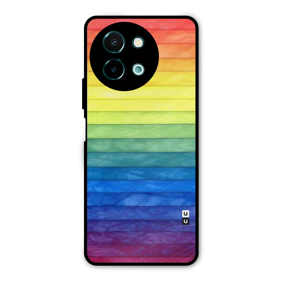Rainbow Colors Stripes Metal Back Case for Vivo Y58