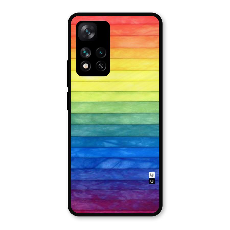 Rainbow Colors Stripes Metal Back Case for Xiaomi 11i Hypercharge 5G