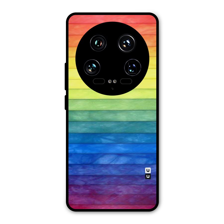 Rainbow Colors Stripes Metal Back Case for Xiaomi 14 Ultra