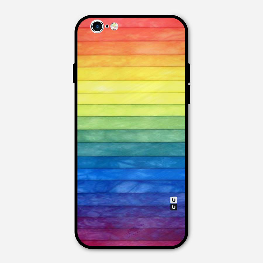 Rainbow Colors Stripes Metal Back Case for iPhone 6 6s