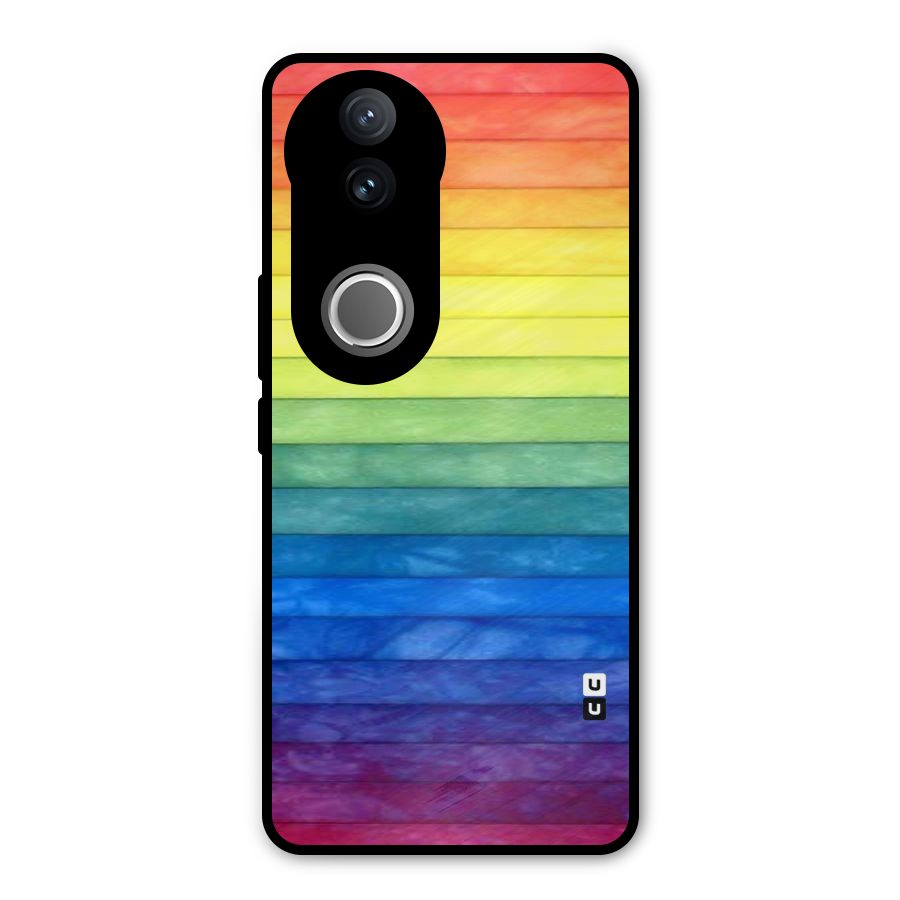 Rainbow Colors Stripes Metal Back Case for iQOO Z10R