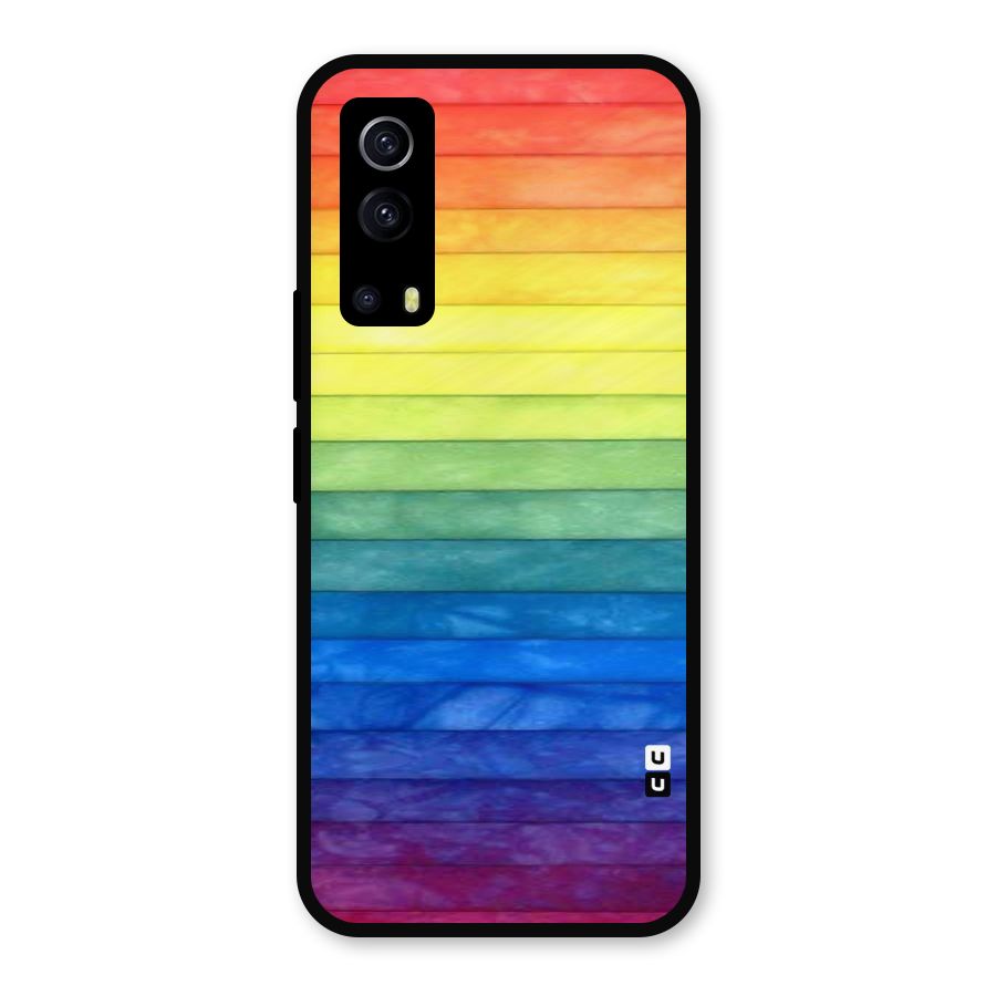 Rainbow Colors Stripes Metal Back Case for iQOO Z3