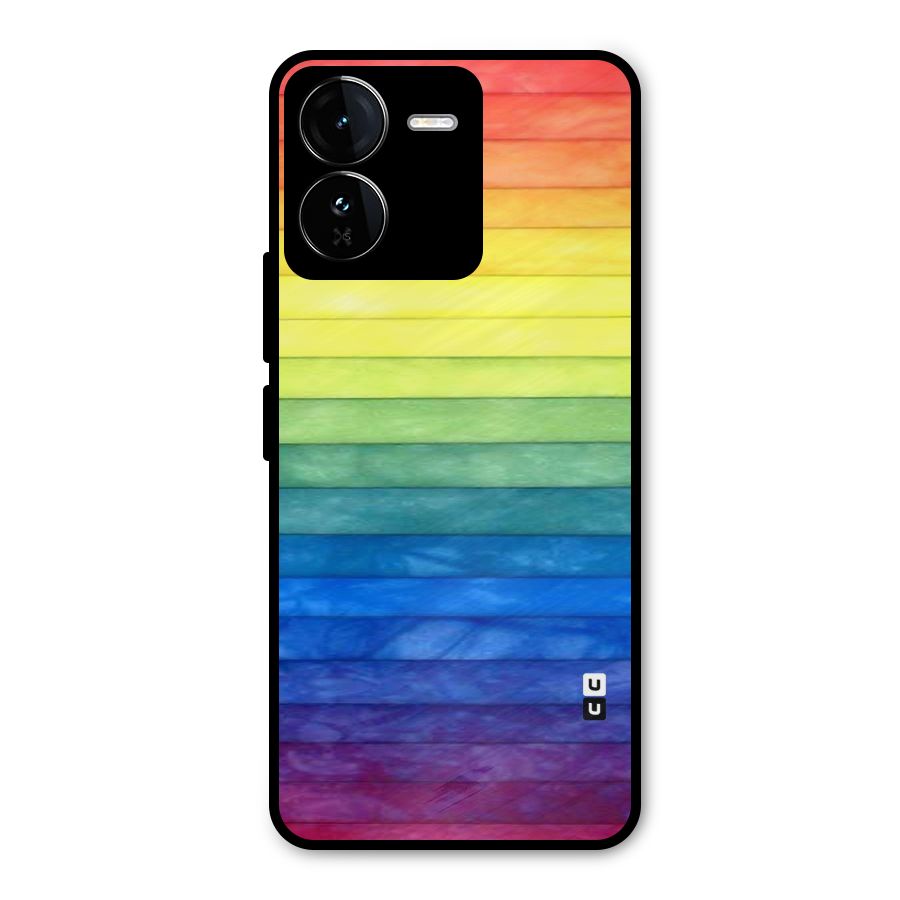 Rainbow Colors Stripes Metal Back Case for iQOO Z9