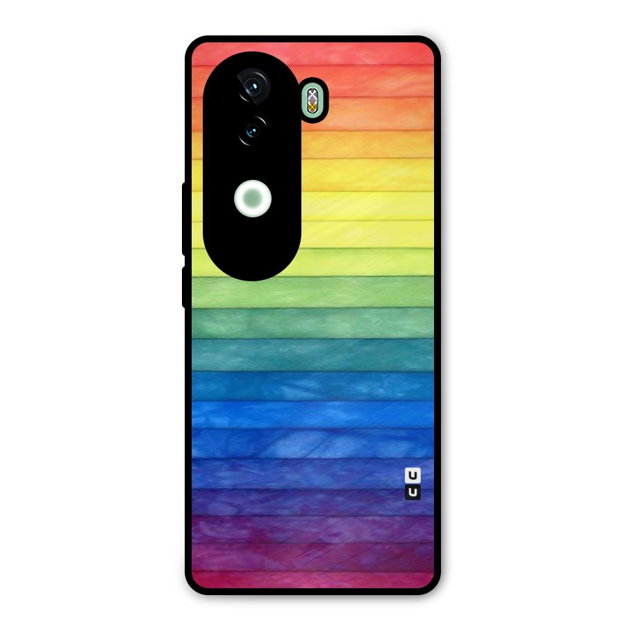 Rainbow Colors Stripes Metal Back Case for iQOO Z9s