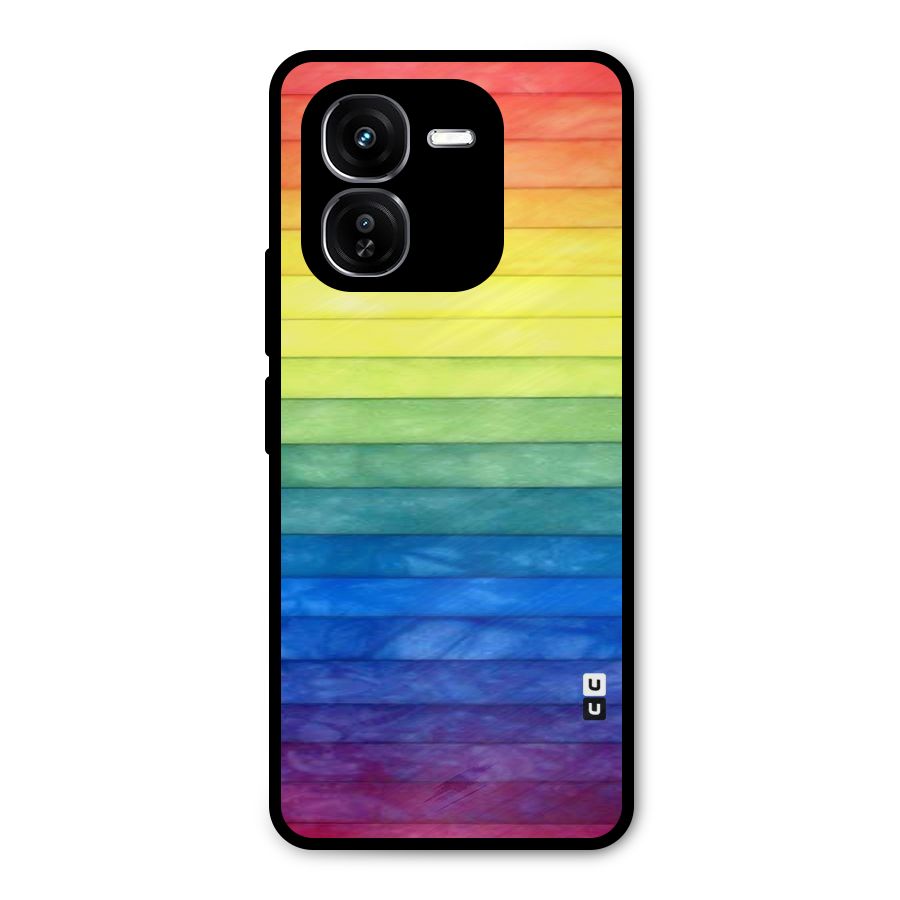 Rainbow Colors Stripes Metal Back Case for iQOO Z9x