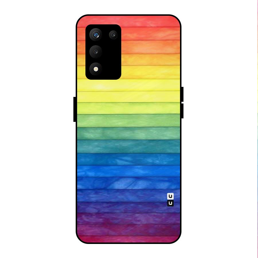 Rainbow Colors Stripes Metal Back Case for realme 9 5G SE