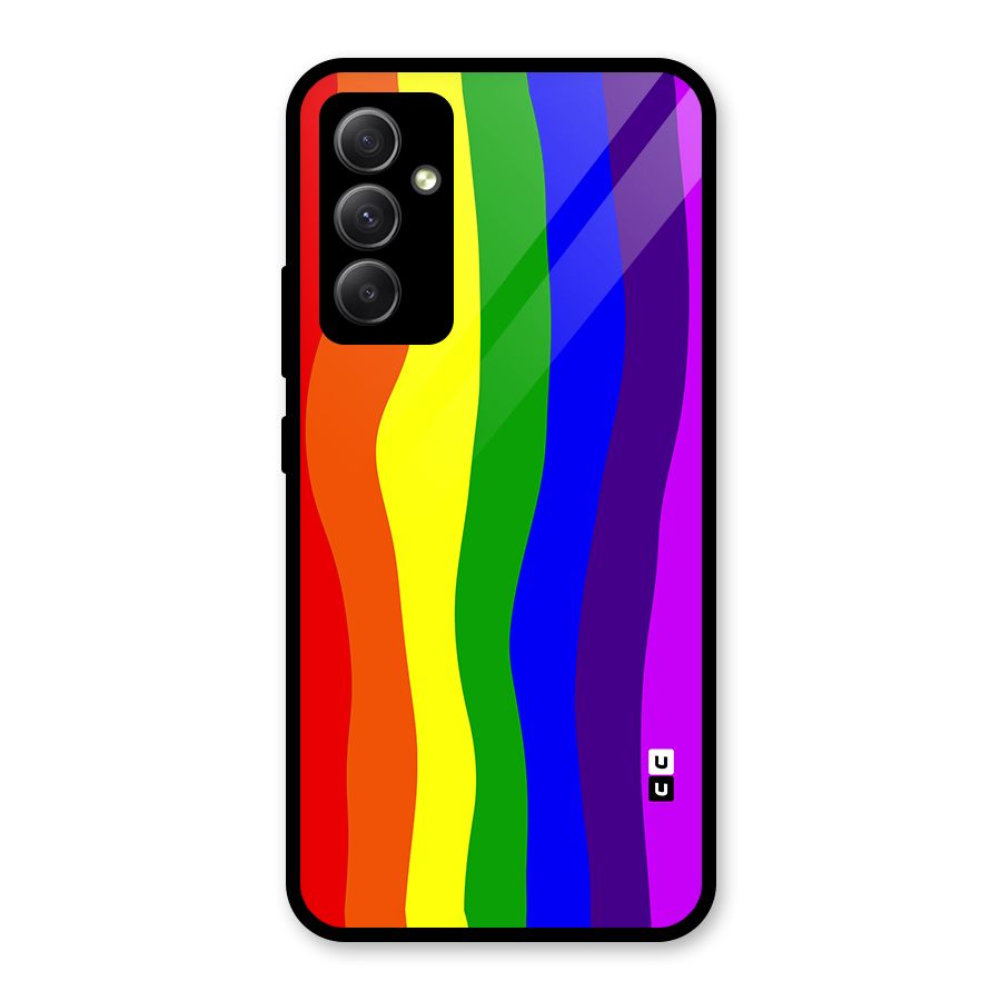 Rainbow Curves Glass Back Case for Galaxy A34