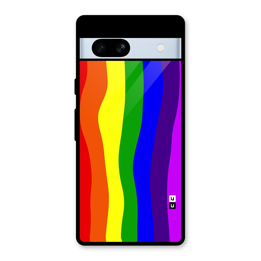 Rainbow Curves Glass Back Case for Google Pixel 7a