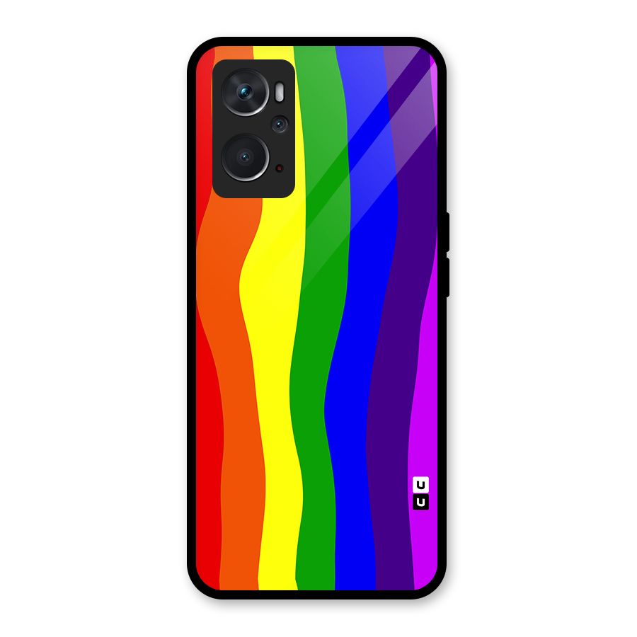 Rainbow Curves Glass Back Case for Oppo K10 4G