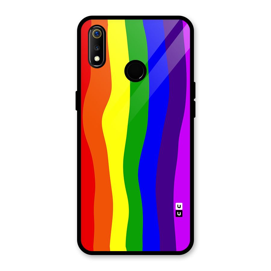 Rainbow Curves Glass Back Case for Realme 3i