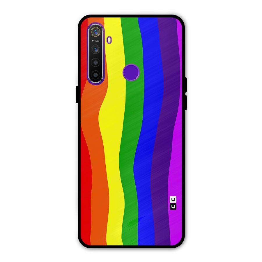Rainbow Curves Glass Back Case for Realme 5s