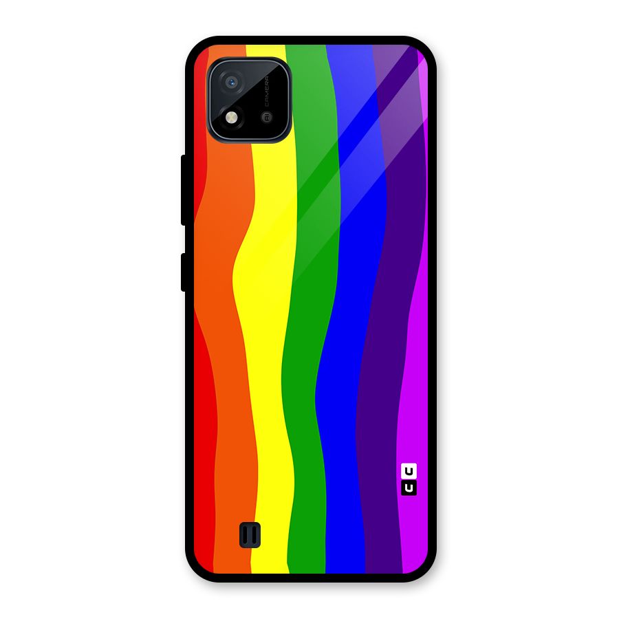 Rainbow Curves Glass Back Case for Realme C11 2021