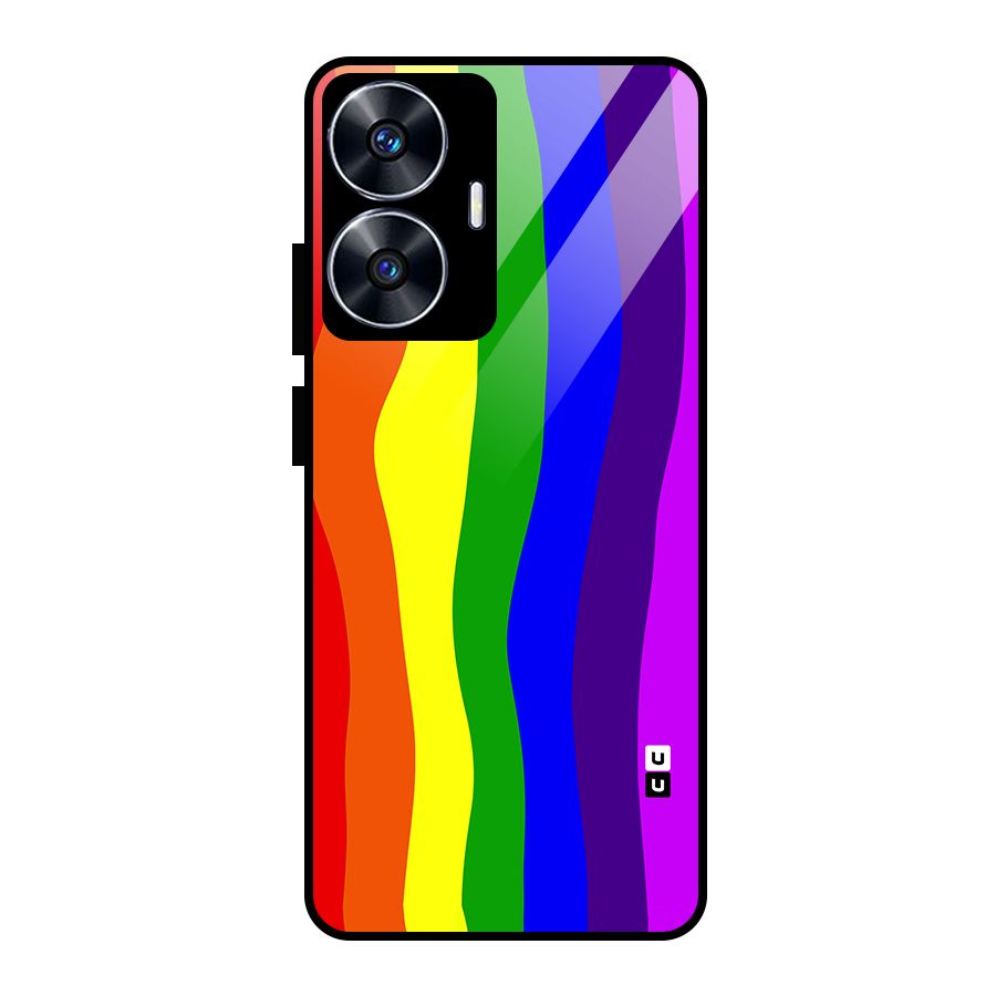 Rainbow Curves Glass Back Case for Realme Narzo N55