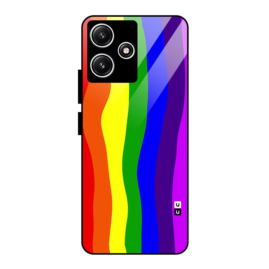 Rainbow Curves Glass Back Case for Redmi 12 5G