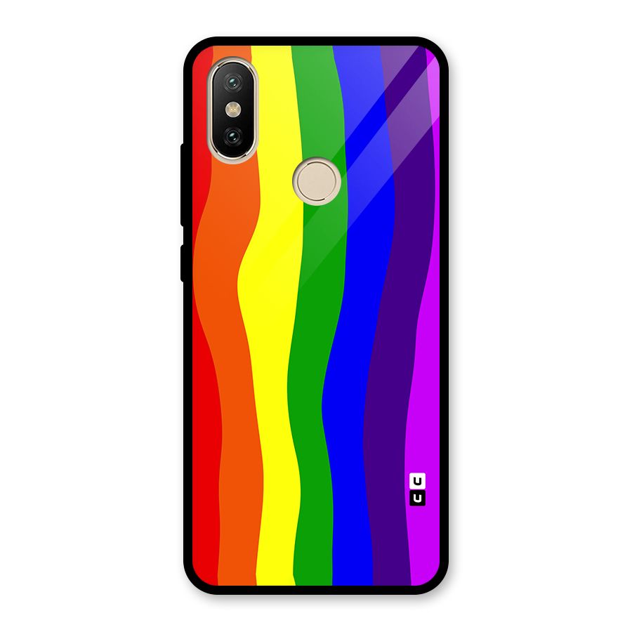 Rainbow Curves Glass Back Case for Redmi A2