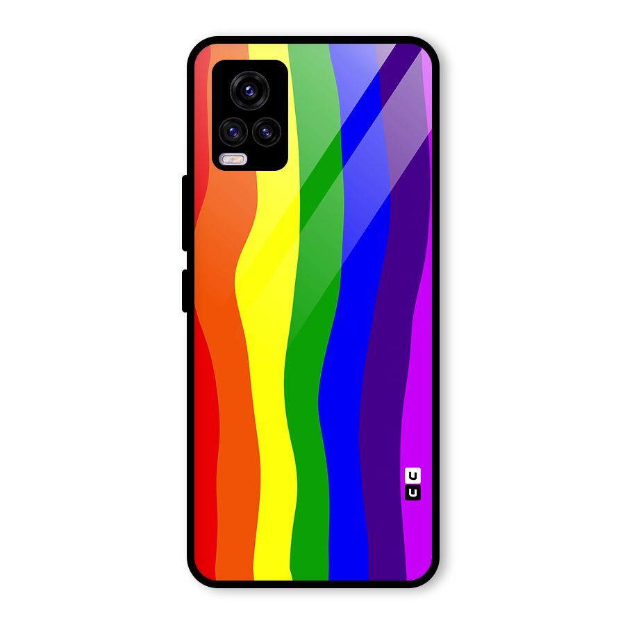 Rainbow Curves Glass Back Case for Vivo V20 2021