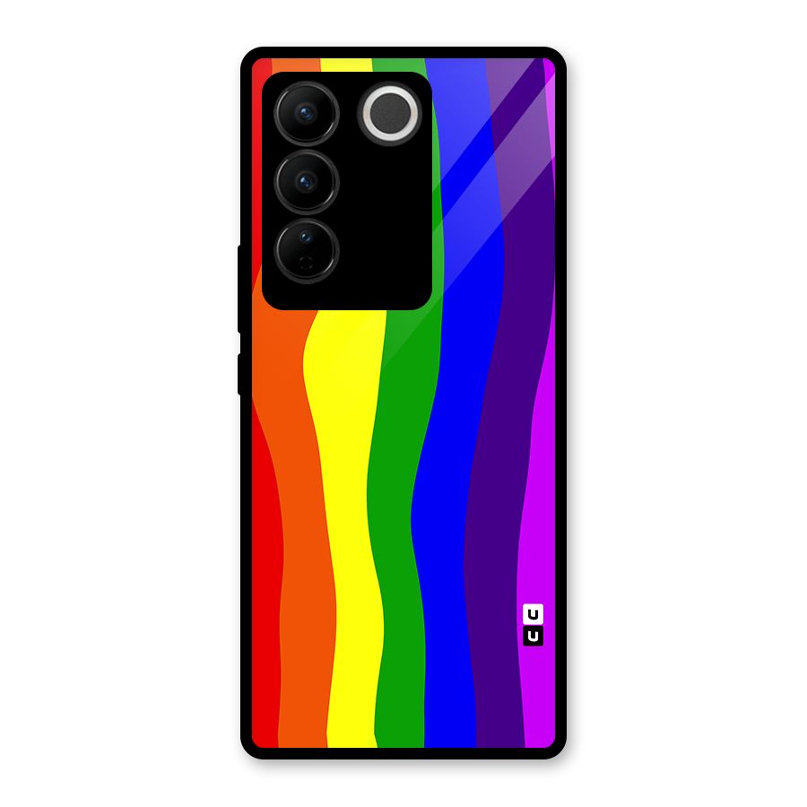 Rainbow Curves Glass Back Case for Vivo V27