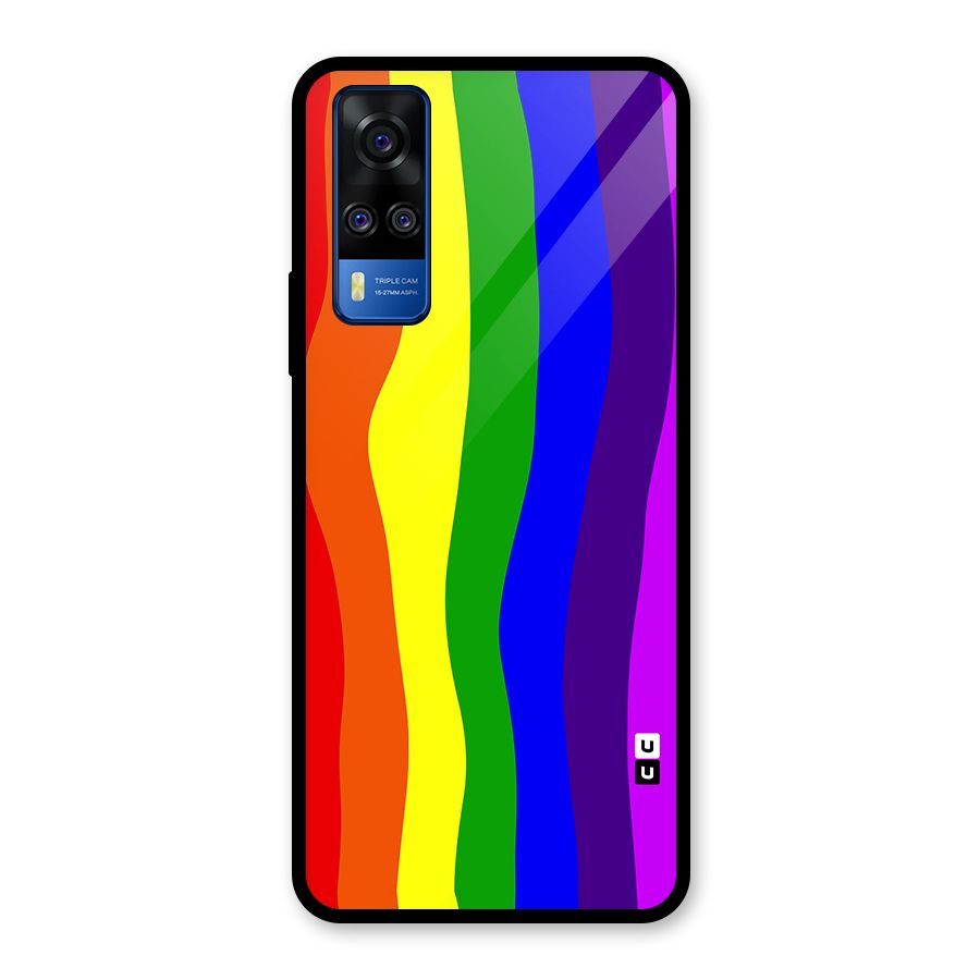 Rainbow Curves Glass Back Case for Vivo Y31