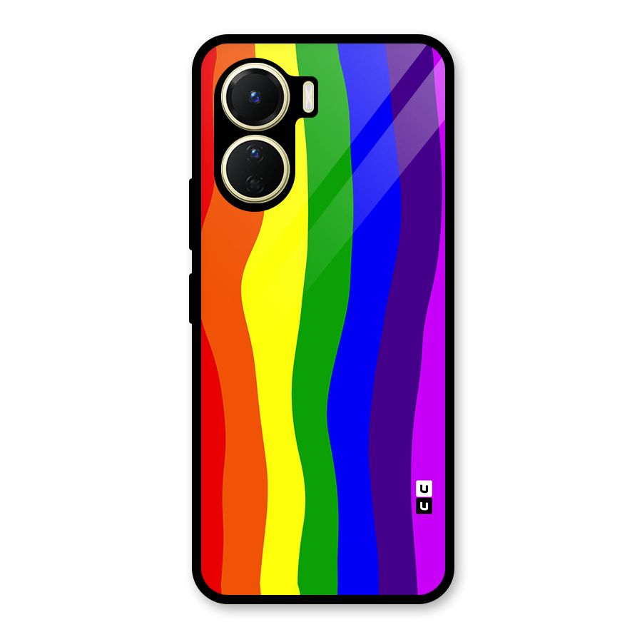 Rainbow Curves Glass Back Case for Vivo Y56