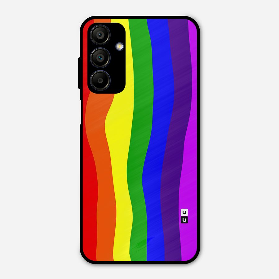 Rainbow Curves Metal Back Case for Galaxy A15 5G
