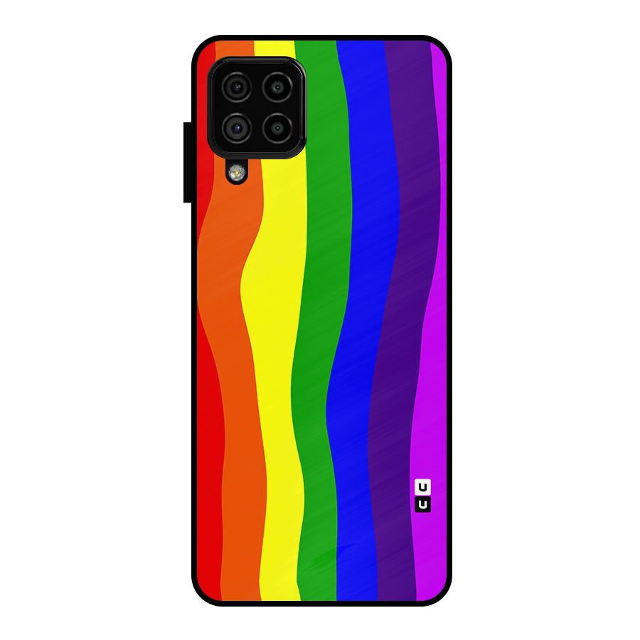Rainbow Curves Metal Back Case for Galaxy A22 4G