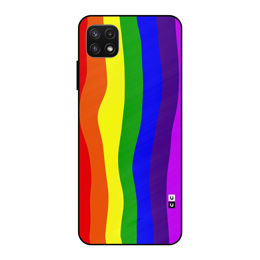 Rainbow Curves Metal Back Case for Galaxy A22 5G