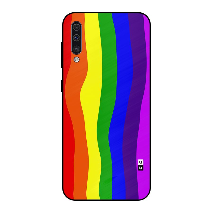 Rainbow Curves Metal Back Case for Galaxy A30s