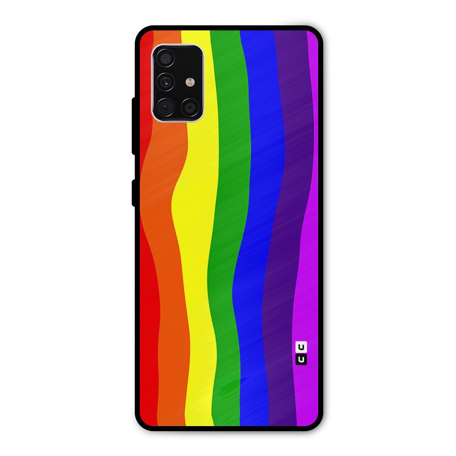 Rainbow Curves Metal Back Case for Galaxy A51